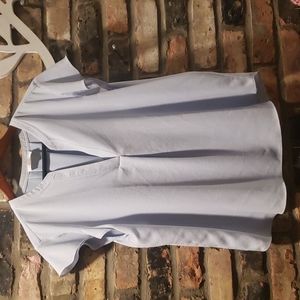 Calvin Klein light blue ruffled sleeve blouse